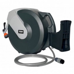 Texas furtun cu tambur, 25m, retractabil, mobil, 1/2", dispozitiv stropit inclus, max 8bar, accesorii fixare