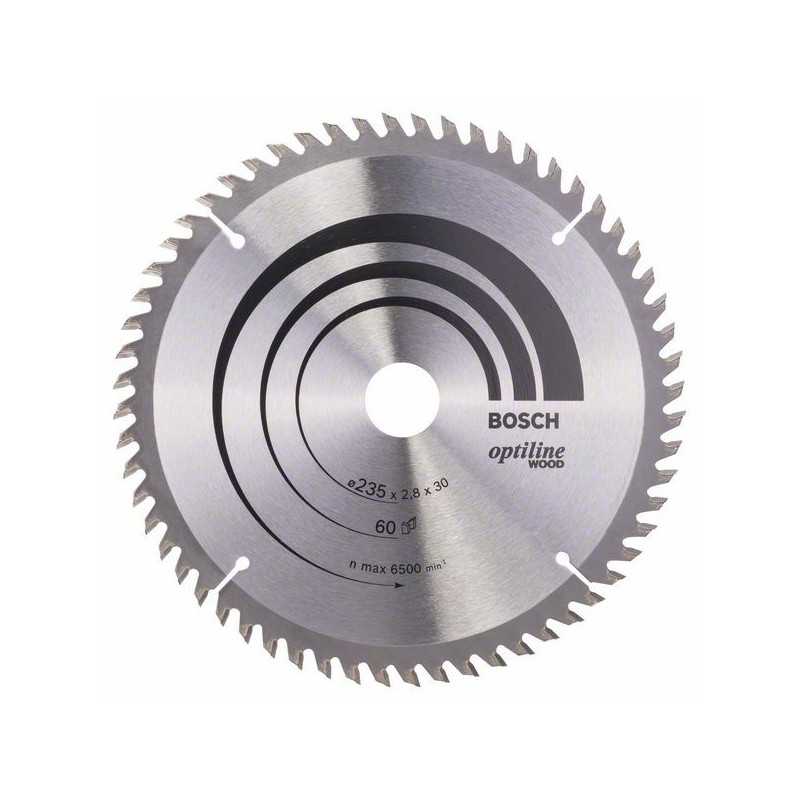 Bosch Panza ferastrau circular Optiline Wood, 235x30x2.8mm, 60T, reductie 25mm