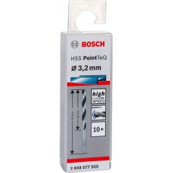 Bosch Set 10 burghie metal HSS PointTeQ, 3.2x36mm