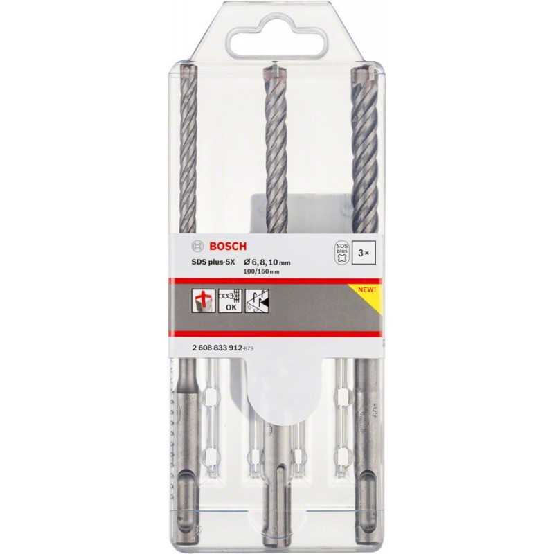 Bosch Set 3 burghie SDS Plus-5X, D6-10mm