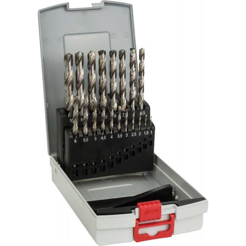 Bosch Set 19 burghie metal HSS-G, DIN338, D1-10mm