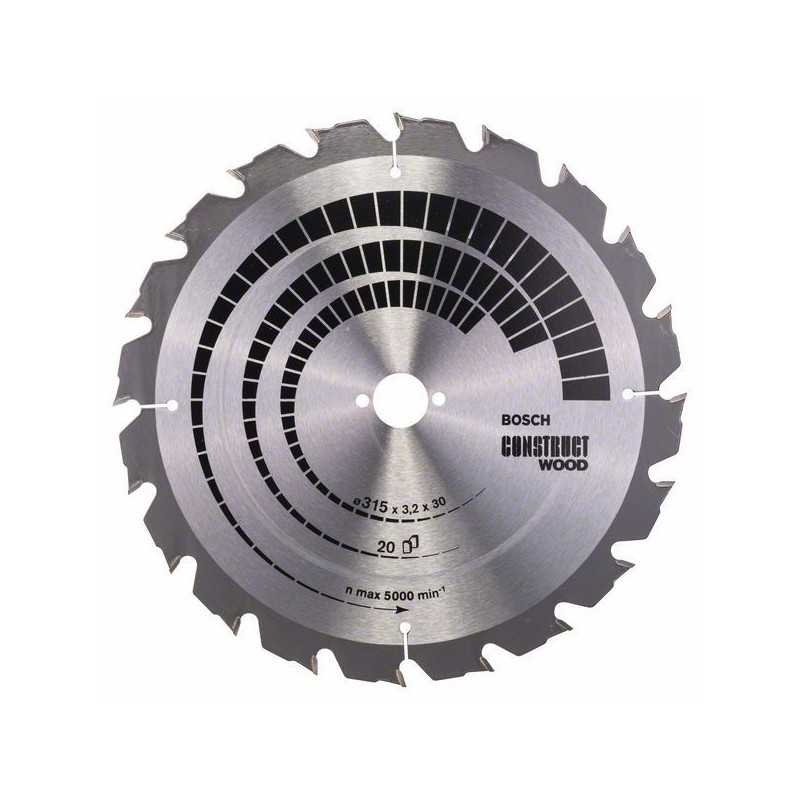 Bosch Panza ferastrau circular Construct Wood, 315x30x3.2mm, 20T