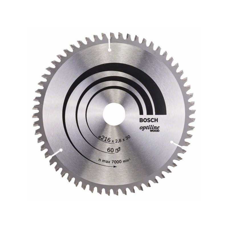 Bosch Panza ferastrau circular Optiline Wood, 216x30x2.8mm, 60T