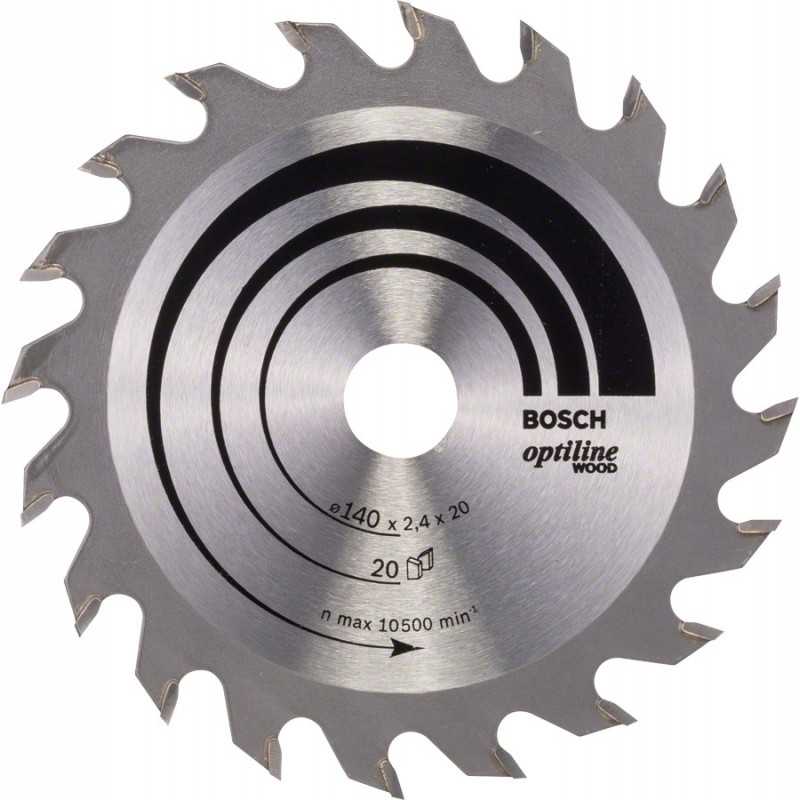 Bosch Panza ferastrau circular Optiline Wood, 140x20x2.4mm, 20T, reductie 12.7mm
