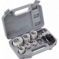 Bosch Set 9 accesorii, 6 carote BiMetal cu D20-68mm, 2 adaptoare hexagonale, 1 cheie hexagonală
