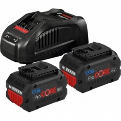 Bosch 2xGBA18V + GAL1880CV Set 2 acumulatori Li-Ion, 18V, 5.5Ah + Incarcator rapid de 8Ah