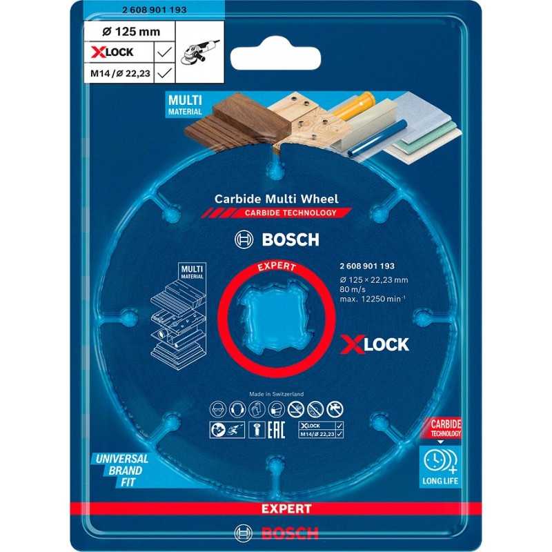 Bosch Disc taiere Expert Carbide Multi Wheel cu X-Lock, 125x22.23 mm