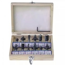 Dedra Set 12 Freze pentru lemn, varf carbura, 8mm