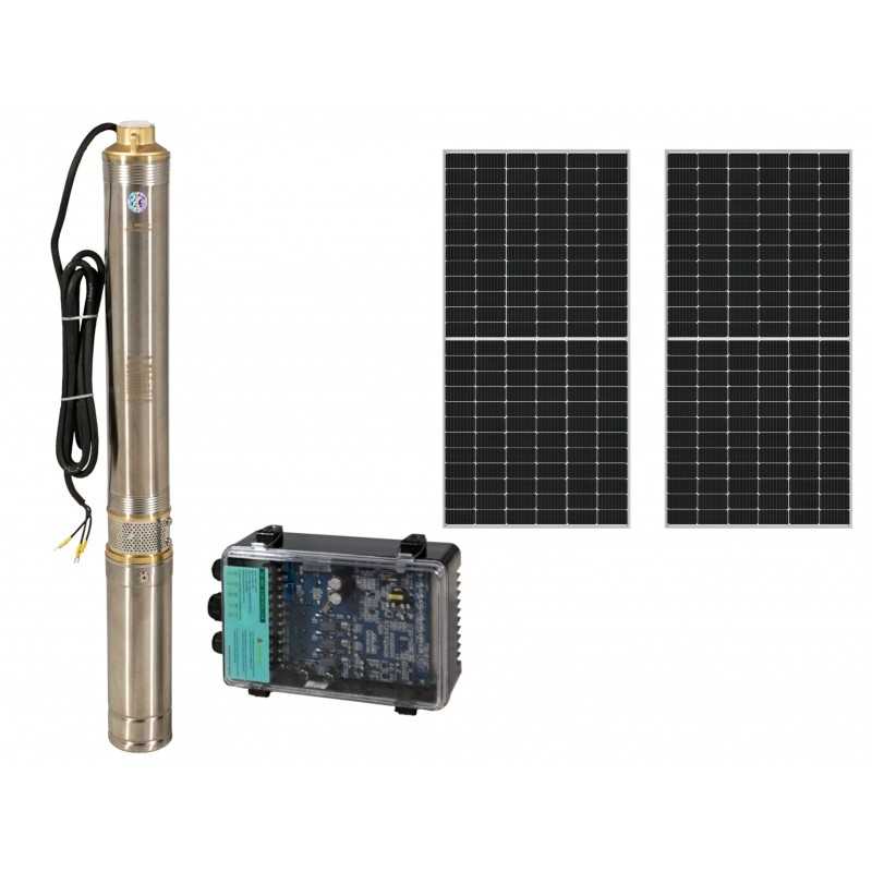 Progarden Pachet 3TSC3.5-50-48/500 Pompa submersibila 1", solar, 500W/48V, MPPT, 50m, 3.5mch, multietajata, apa curata + 2 x SP4