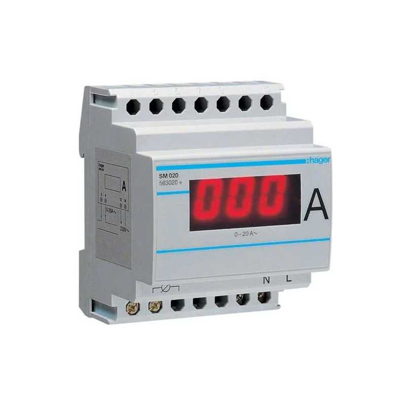 Hager SM020 Ampermetru digital, masura directa 20A, 1W