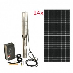Progarden Pachet Aqua SOLAR 4053 pompa submersibila, 3", solar, 3000W/300V, MPPT, 660L/min, 45m, multietajata apa curata + 14 x
