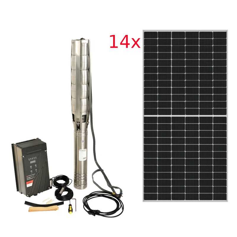 Progarden Pachet Aqua SOLAR 4053 pompa submersibila, 3", solar, 3000W/300V, MPPT, 660L/min, 45m, multietajata apa curata + 14 x