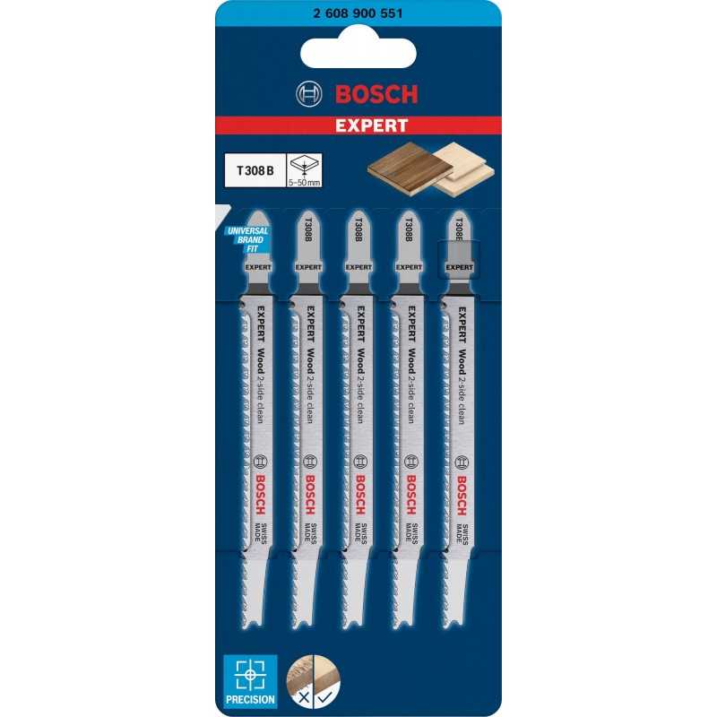 Bosch Set 5 panze ferastrau vertical T308B Expert Wood, 117x50mm