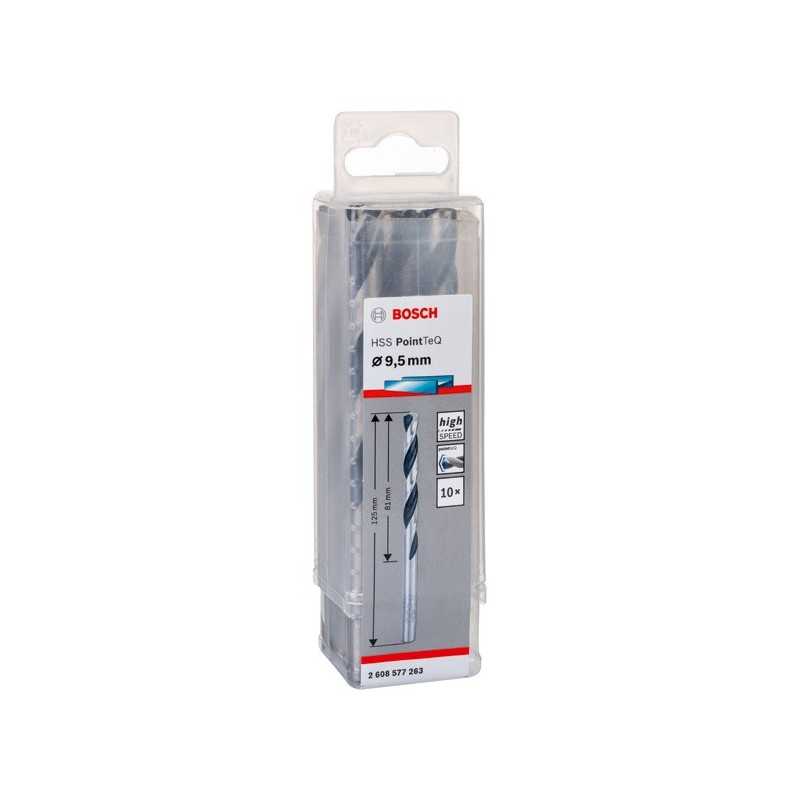 Bosch Set 10 burghie metal HSS PointTeQ, 9.5x81x125mm