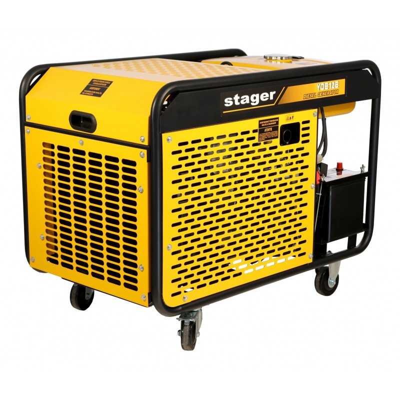 Stager YDE12E Generator open-frame 10kVA, 39A, 3000rpm, monofazat, diesel, pornire electrica