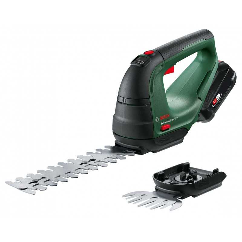 Bosch Advanced Shear 18V-10 Foarfece pentru taiat iarba, tufe si arbusti, acumulator Li-Ion 18V, 2Ah, 8x20x100mm