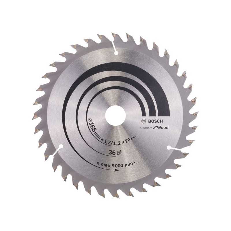 Bosch Panza ferastrau circular Optiline Standard for Wood, 165x20x1.7mm, 36T, reductie 16mm