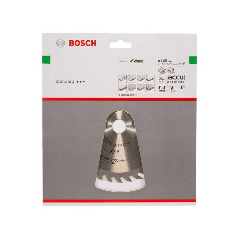 Bosch Panza ferastrau circular Optiline Standard for Wood, 165x20x1.7mm, 36T, reductie 16mm