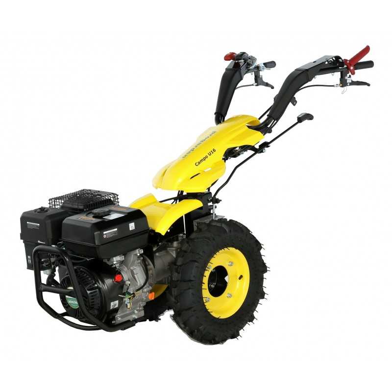 ProGARDEN Campo U16 motocultor multifunctional 14CP, benzina, EU V, pornire la sfoara, 3+2 viteze, reductor + BT-X90N freza trac