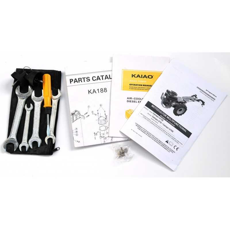 ProGARDEN Campo U16 motocultor multifunctional 14CP, benzina, EU V, pornire la sfoara, 3+2 viteze, reductor + BT-BC12 bara cosir