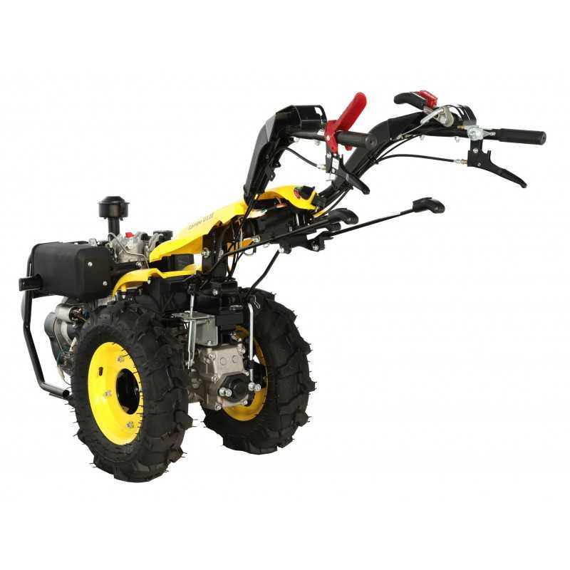 ProGARDEN Campo U12E motocultor multifunctional 12CP, diesel, pornire electrica, 3+2 viteze, reductor + BT-BC12 bara cosire mobi