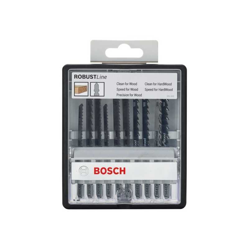 Bosch Set 10 Panze ferastrau vertical Wood Expert Robust Line prindere în T