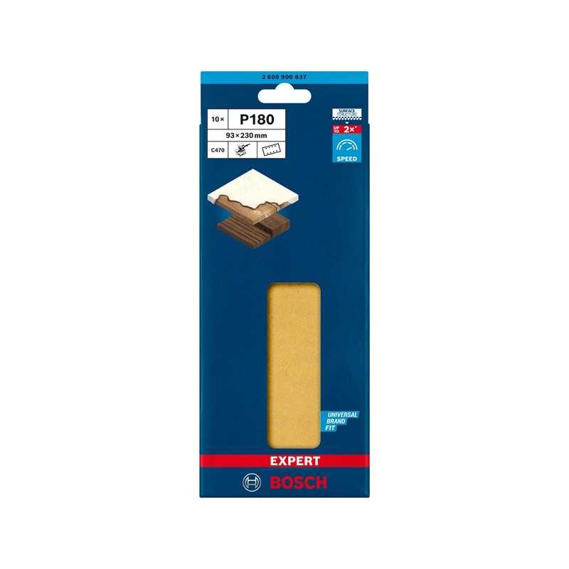 Bosch Set 10 Foi Abrazive C470, 93x230mm, G180, 8 gauri