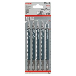 Bosch Set 5 Panze ferastrau vertical Precision for Wood, T 344D, 152mm