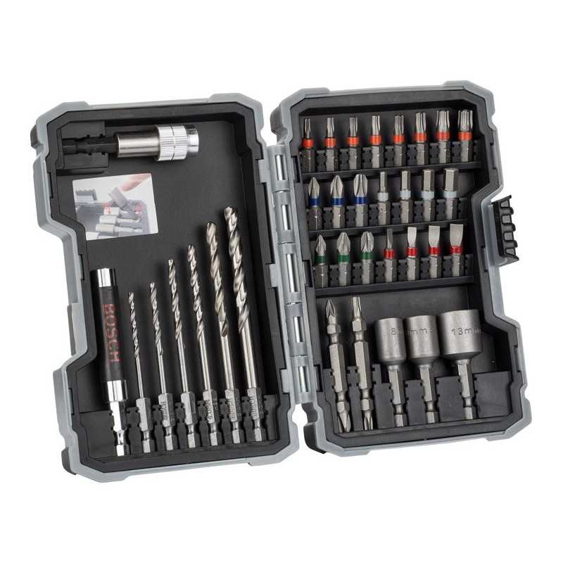 Bosch Set 35 piese Extra Hard mixt cu burghie de otel HSS-G