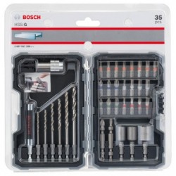 Bosch Set 35 piese Extra Hard mixt cu burghie de otel HSS-G