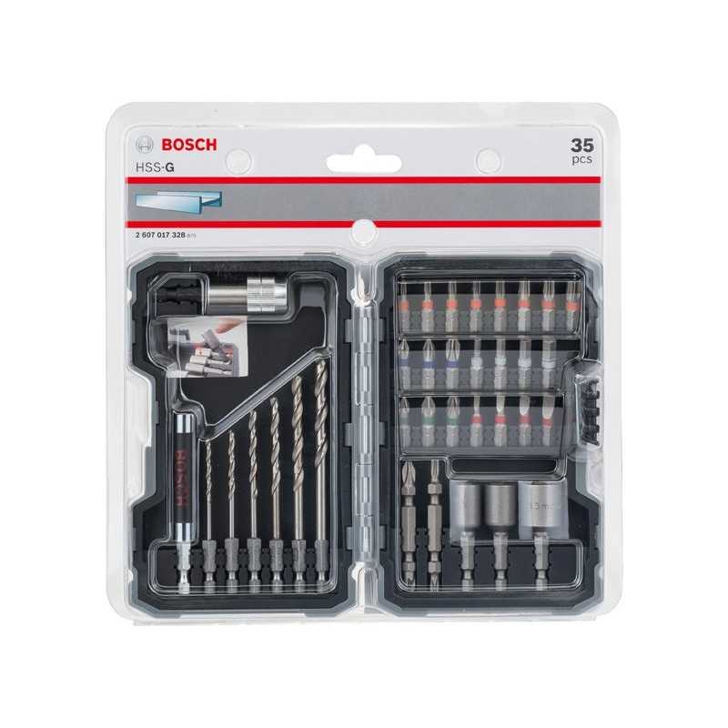 Bosch Set 35 piese Extra Hard mixt cu burghie de otel HSS-G