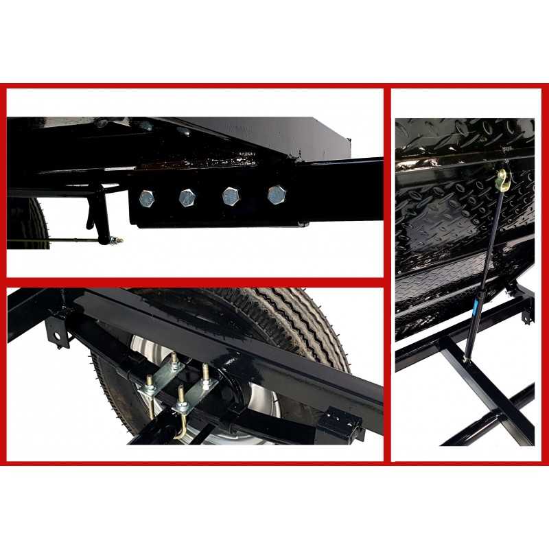 ProGARDEN Campo RM500C remorca 500kg motocultor, 1 osie, prindere bolt, roti 6.00-12