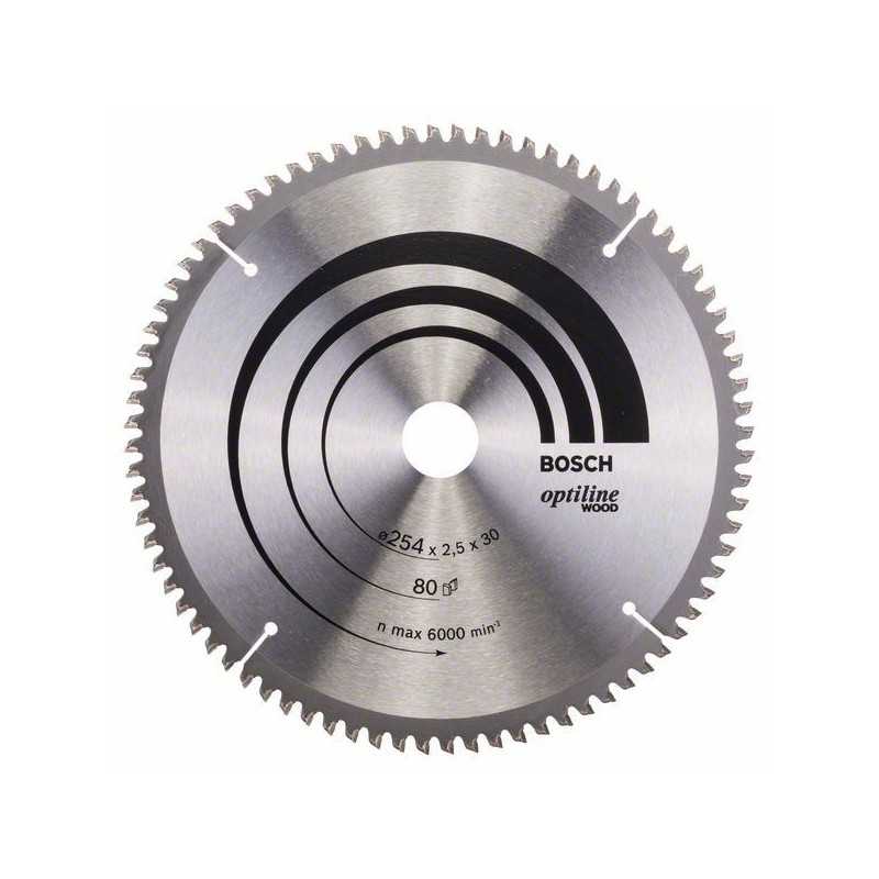 Bosch Panza ferastrau circular Optiline Wood, 254x30x2.5mm, 80T