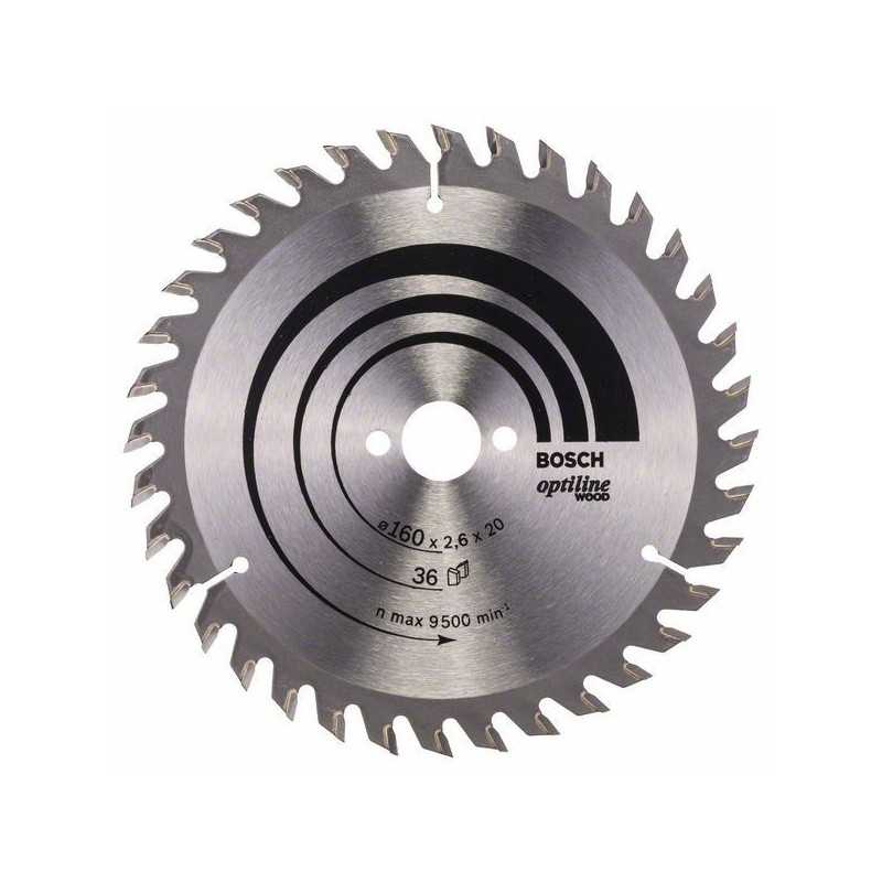 Bosch Panza ferastrau circular Optiline Wood, 160x20x2.6mm, 36T, reductie 16mm