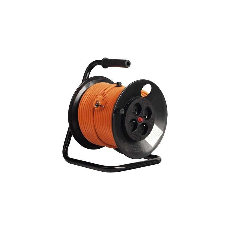 Derulator 4 prize Schuko 230V, 16A, 25m, 3x1.5mm, IP20