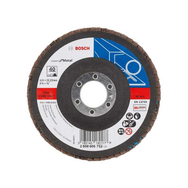 Bosch Disc slefuire cu fibre Expert for Metal 115mm, G40