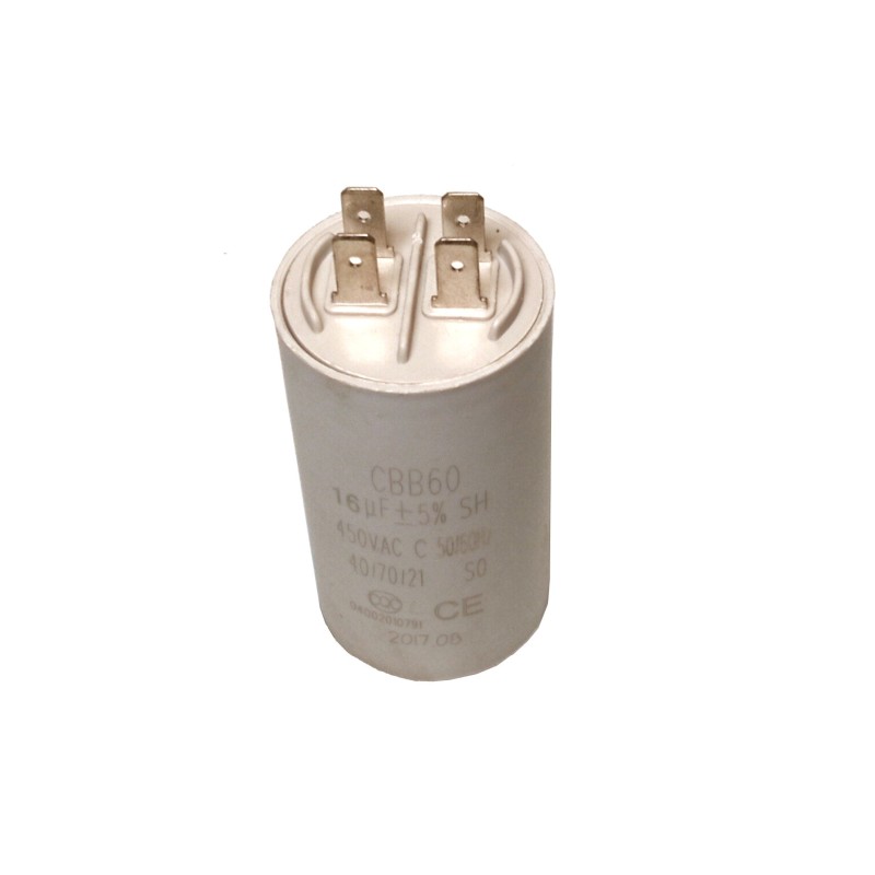 Condensator pornire motor 16uF 450VAC, papuci