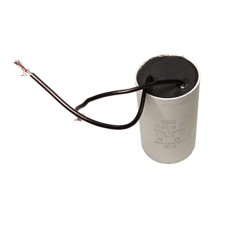 Condensator pornire motor 25uF 450VAC, fire