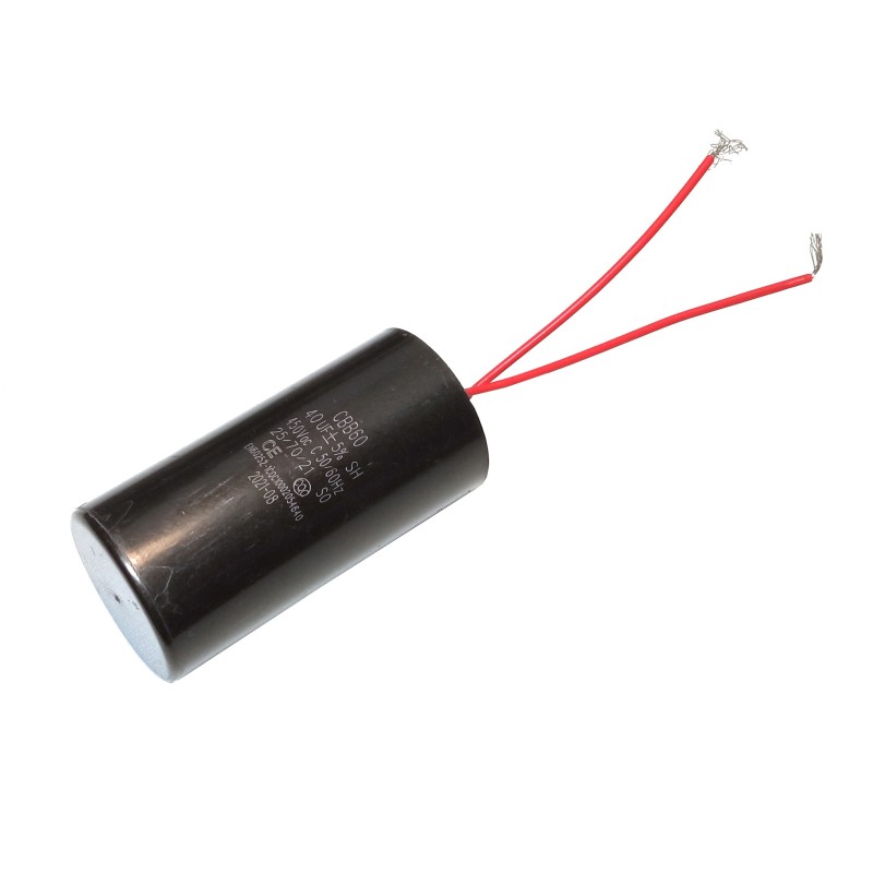 Condensator pornire motor 40uF 450VAC, fire