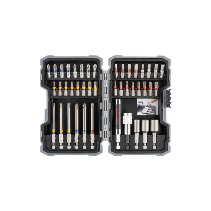 Bosch Set 43 buc capete de surubelnita si chei tubulare, PH1 PH2 (2x) PH3 PZ1 PZ2