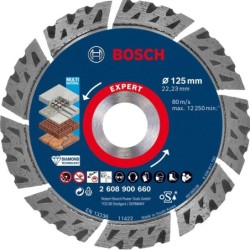 Bosch Disc diamantat Expert MultiMaterial, 2.2x22.23x125mm