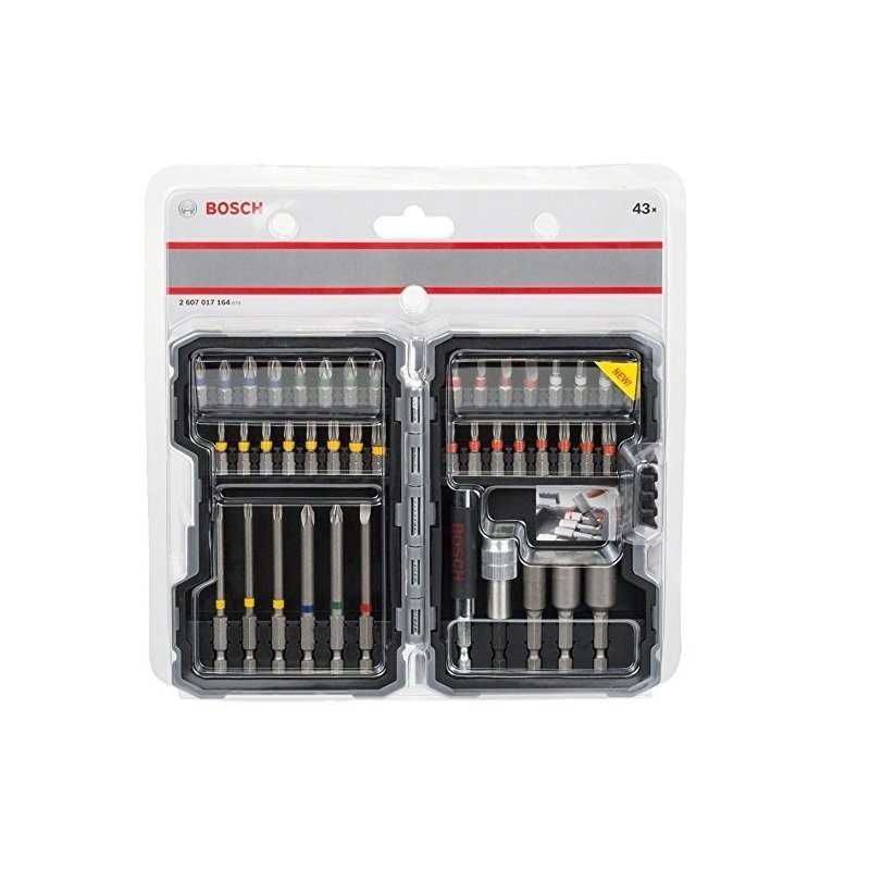 Bosch Set 43 buc capete de surubelnita si chei tubulare, PH1 PH2 (2x) PH3 PZ1 PZ2