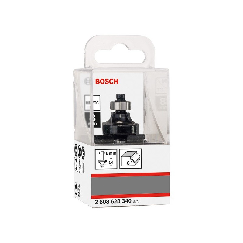 Bosch Freza de rotunjit Standard for Wood, 8x13.2x53mm, R6 HM