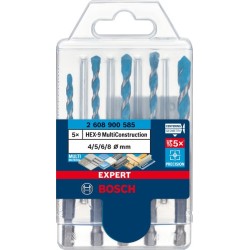 Bosch Set 5 burghie Expert HEX-9 MultiConstruction, 4-8mm