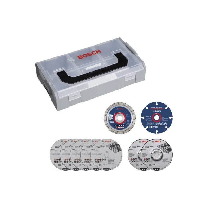 Bosch Set 10 discuri pentru diverse materiale D76mm + Mini L-BOXX