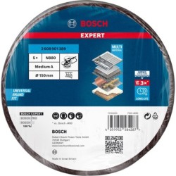 Bosch Set 5 Discuri postav pentru șlefuitoare orbitale cu excentric Expert N880, 150mm, G280, mediu A