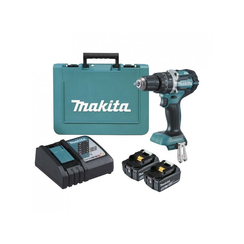 Makita DHP484RTE Masina de gaurit si insurubat cu percutie Li-Ion, 18V, 60Nm + 2 x acumulator 5Ah + incarcator