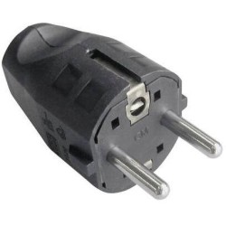 H05VV-F3G Stecher Schuko drept demont negru cu dubla impamantare 16A, 250V