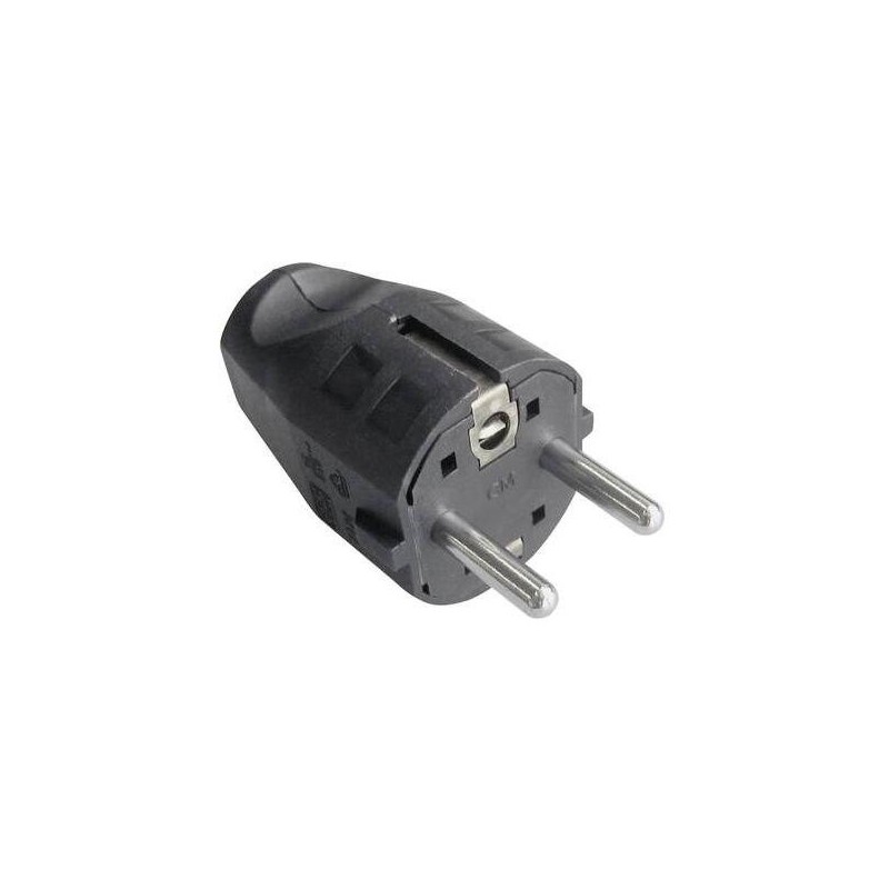 H05VV-F3G Stecher Schuko drept demont negru cu dubla impamantare 16A, 250V